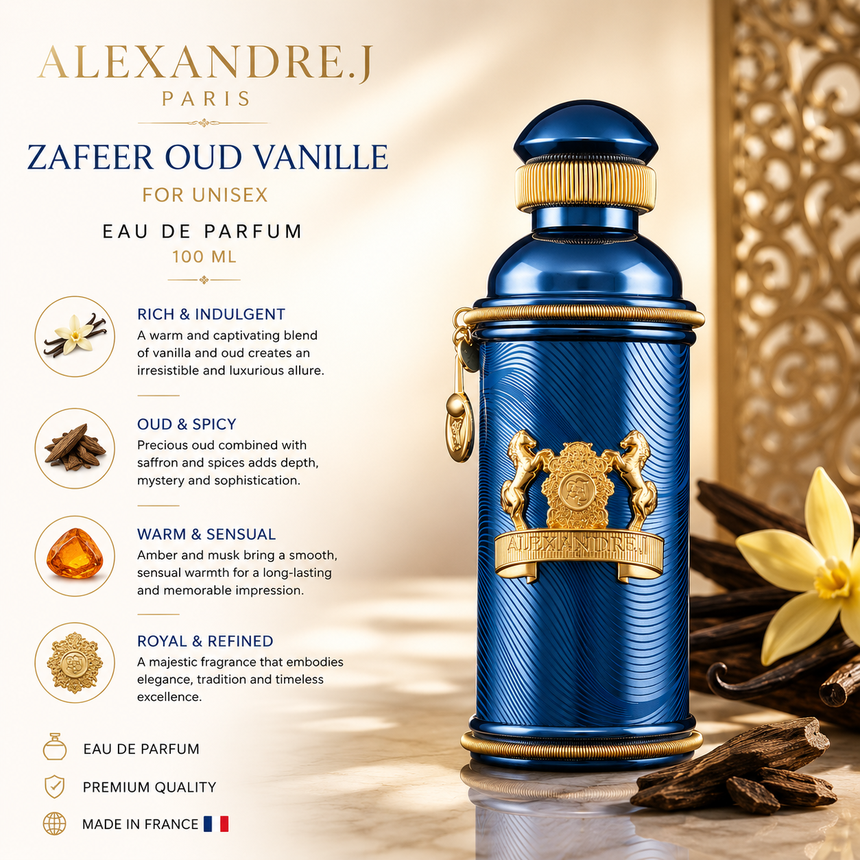 Alexandre.J Zafeer Oud Vanille For Unisex EDP 100Ml