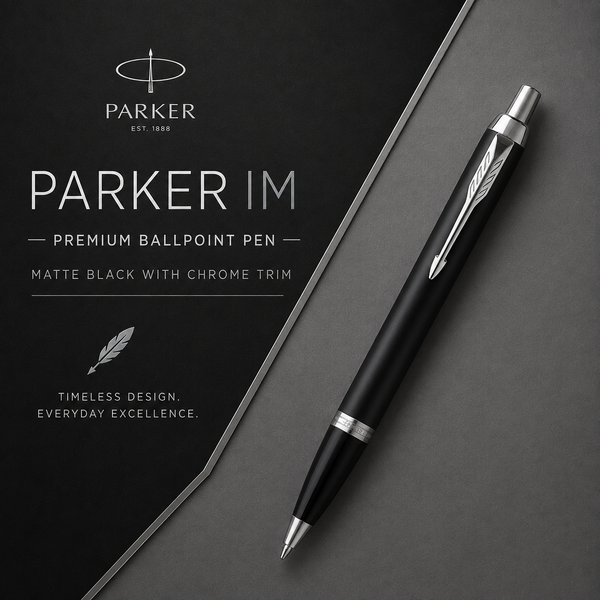 Parker IM Premium Ballpoint Pen – Matte Black with Chrome Trim