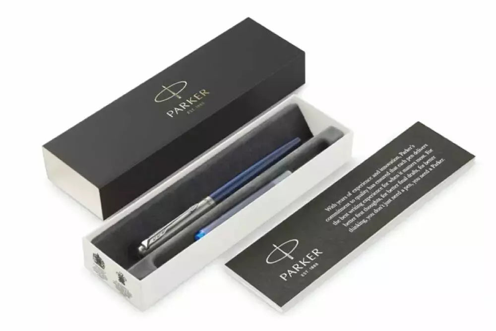 Parker Jotter Core Fountain Pen – Royal Blue with Chrome Trim | Premium Fountain Pen