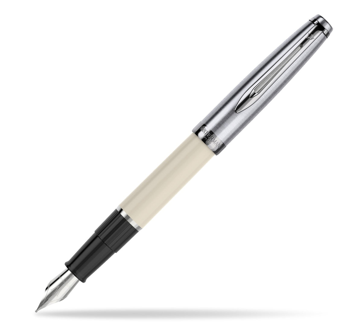 Waterman Emblème Fountain Pen – Ivory Lacquer Chrome Trim (CT)