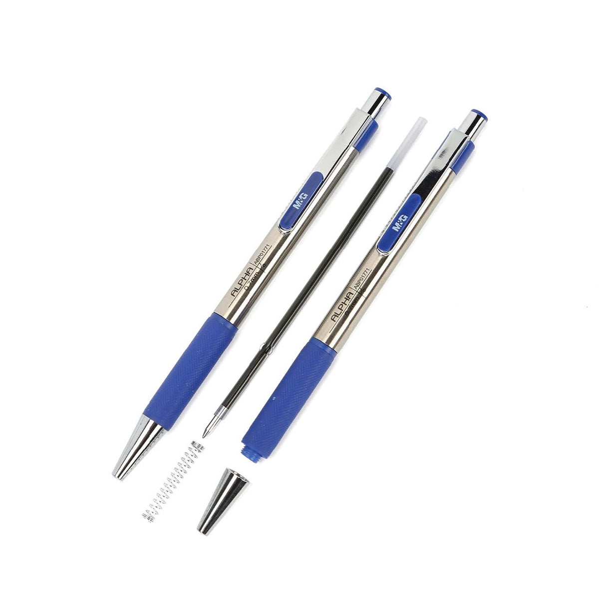 M&G Alpha Ballpoint Pen 01771 – 0.7mm Medium Tip | Smooth Writing Ball Pen (Blue)