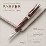 Parker Duofold Prestige Ball Pen – Burgundy Chevron CT
