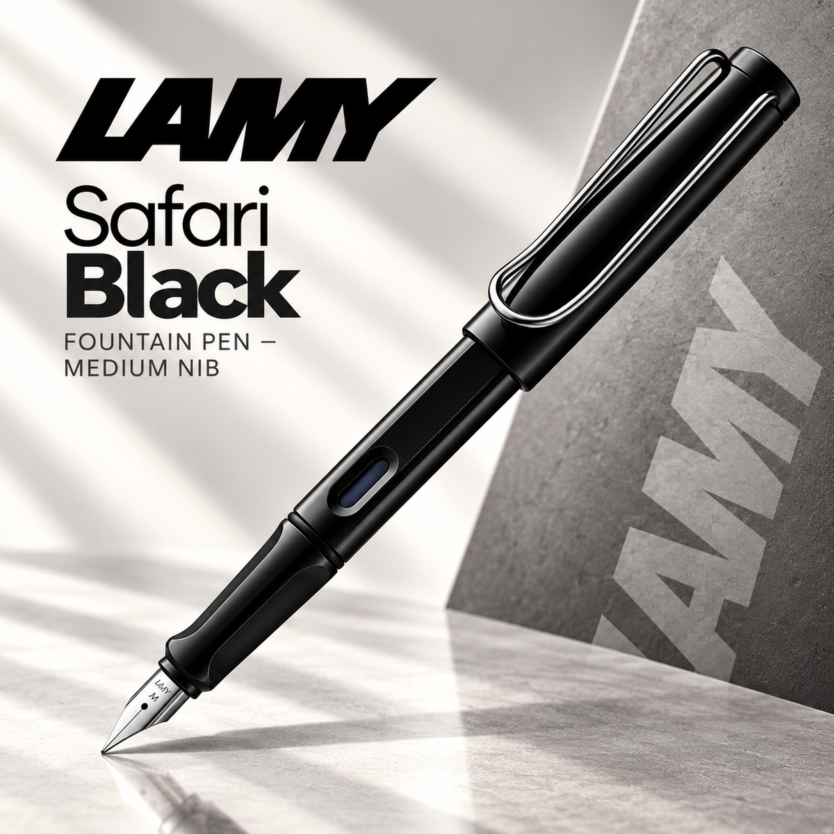 Lamy Safari Black Fountain Pen – Medium Nib