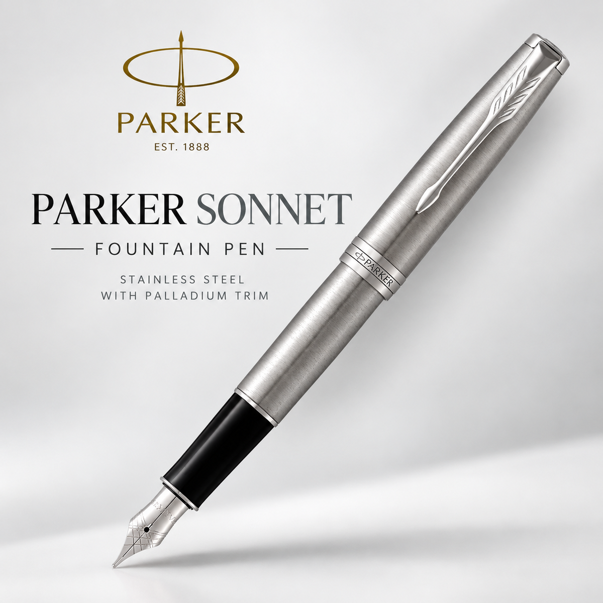 Parker Sonnet Fountain Pen – Stainless Steel with Palladium Trim