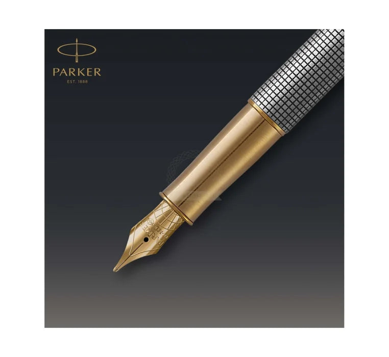 Parker Sonnet Ciselé Sterling Silver Gold Trim Fountain Pen