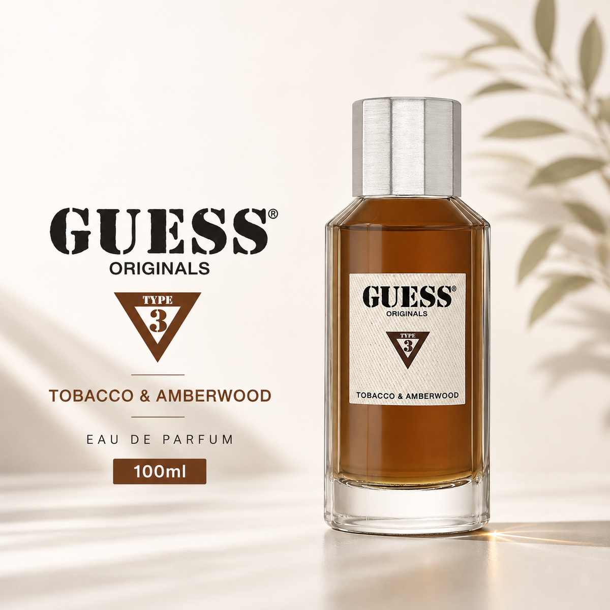 GUESS Originals Type 3 Tobacco Amberwood Eau de Parfum – 100ml
