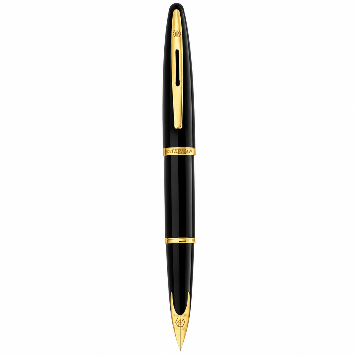 Waterman Carène Fountain Pen – Black Sea with Gold Trim (18K Gold Nib)