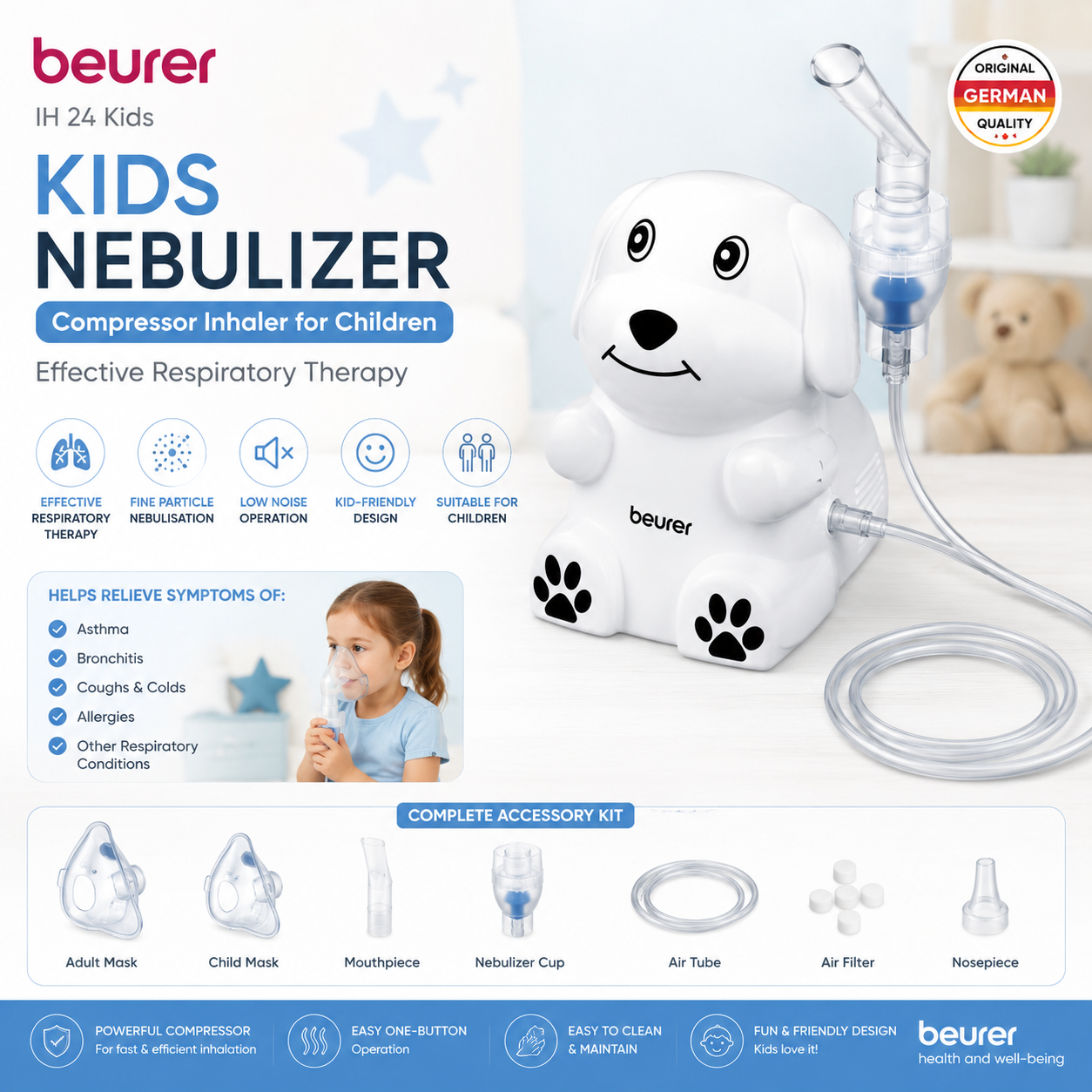 Beurer IH 24 kids compressor nebuliser, children's inhalation device