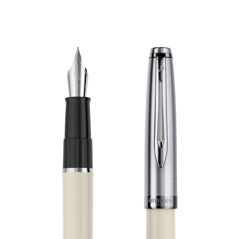 Waterman Emblème Fountain Pen – Ivory Lacquer Chrome Trim (CT)
