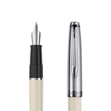 Waterman Emblème Fountain Pen – Ivory Lacquer Chrome Trim (CT)