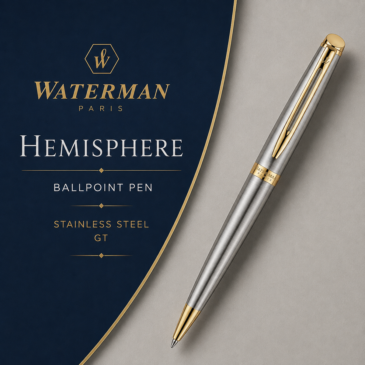 Waterman Hemisphere Stainless Steel GT Ballpoint Pen