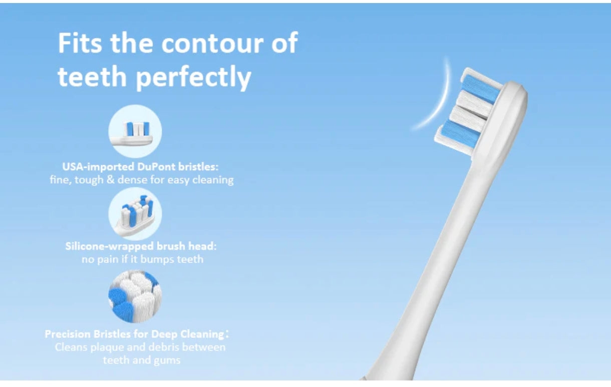 H2OFloss BT-02 Sonic Electric Toothbrush – 5 Modes | USB-C Rechargeable | IPX7 Waterproof