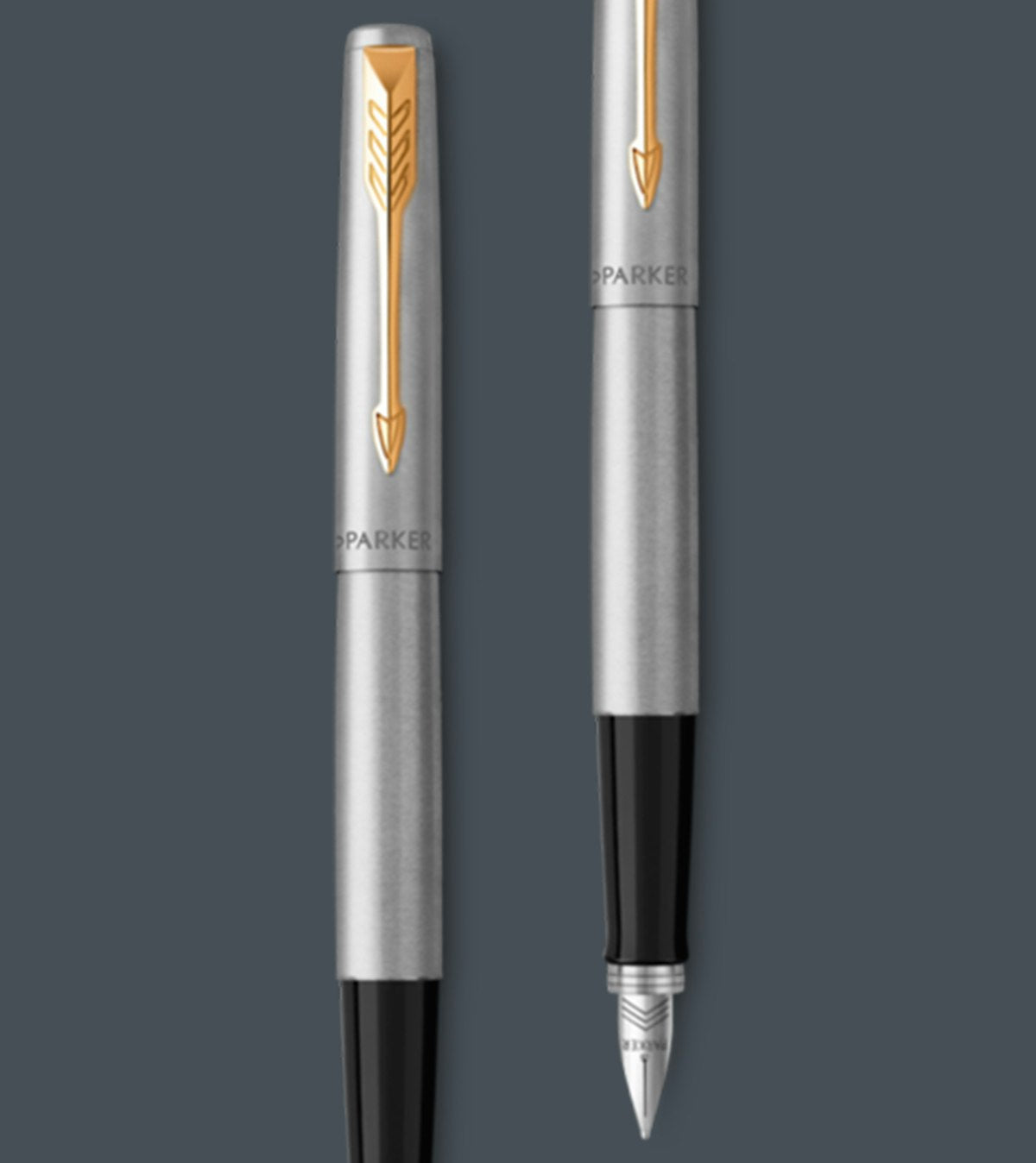 Parker Jotter Core Fountain Pen – Stainless Steel with Gold Trim | Premium Fountain Pen