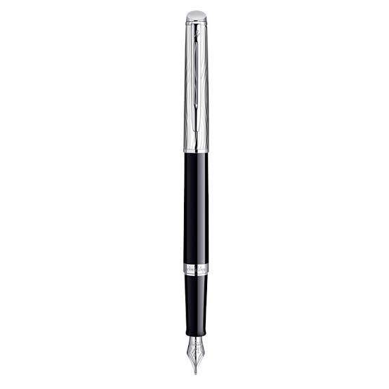 Waterman Hémisphère Deluxe Fountain Pen – Black with Chrome Trim