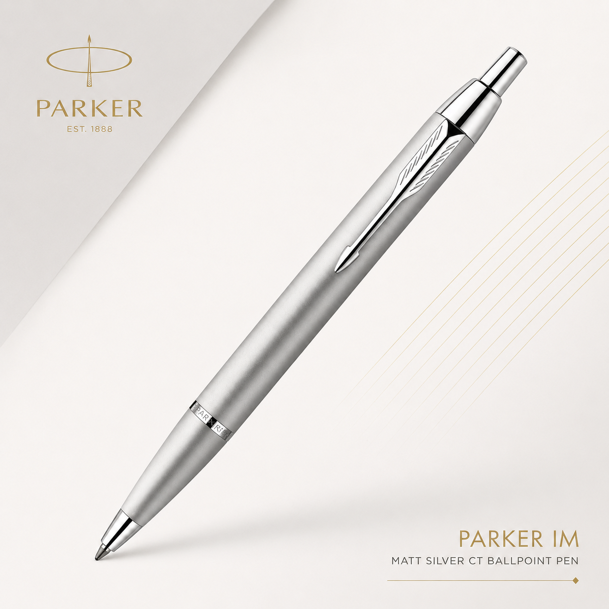 Parker IM Ballpoint Pen – Matt Silver CT