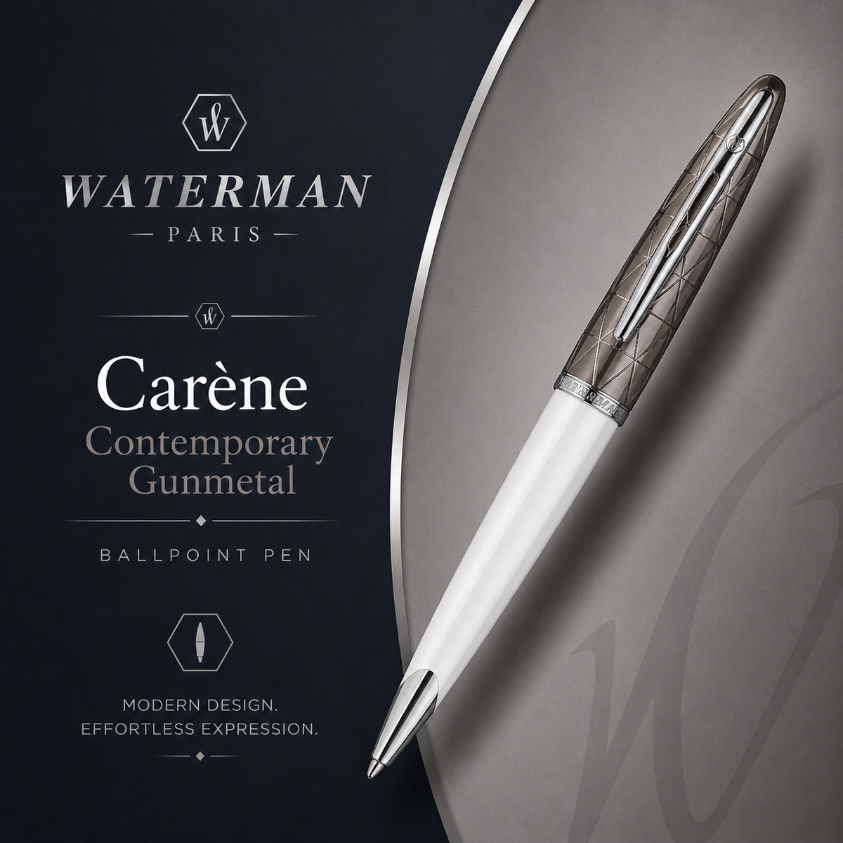 Waterman Carène Ballpoint Pen – Contemporary Gunmetal with Chrome Trim