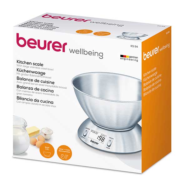 Beurer KS 54 Stainless Steel Kitchen Scale with Bowl