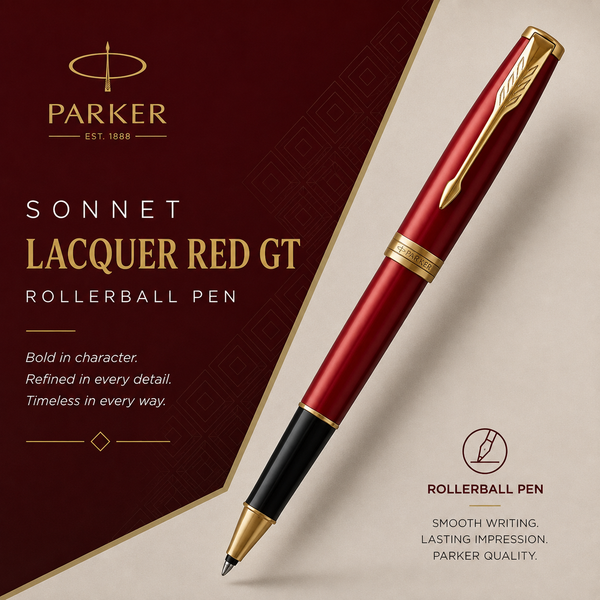 Parker Sonnet Rollerball Pen – Lacquer Red GT