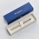 Waterman Graduate Ballpoint Pen – Brushed Stainless Steel | Medium Point | Blue Ink