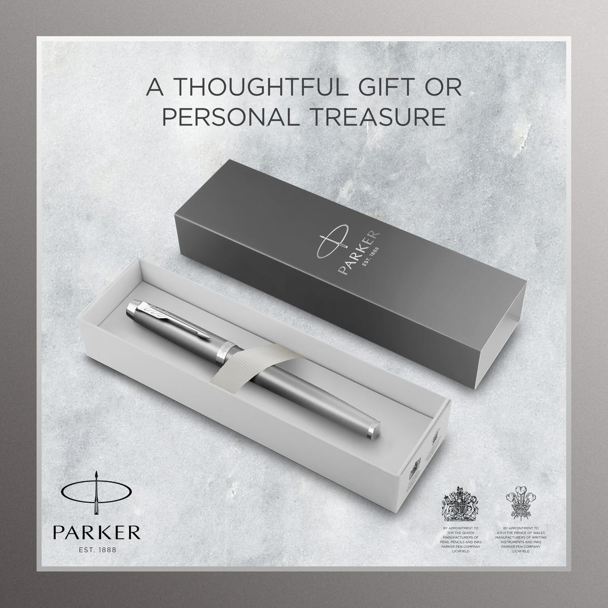 Parker IM Writing Rituals Fountain Pen – Grey Gradient, Chrome Trim (Fine Nib)