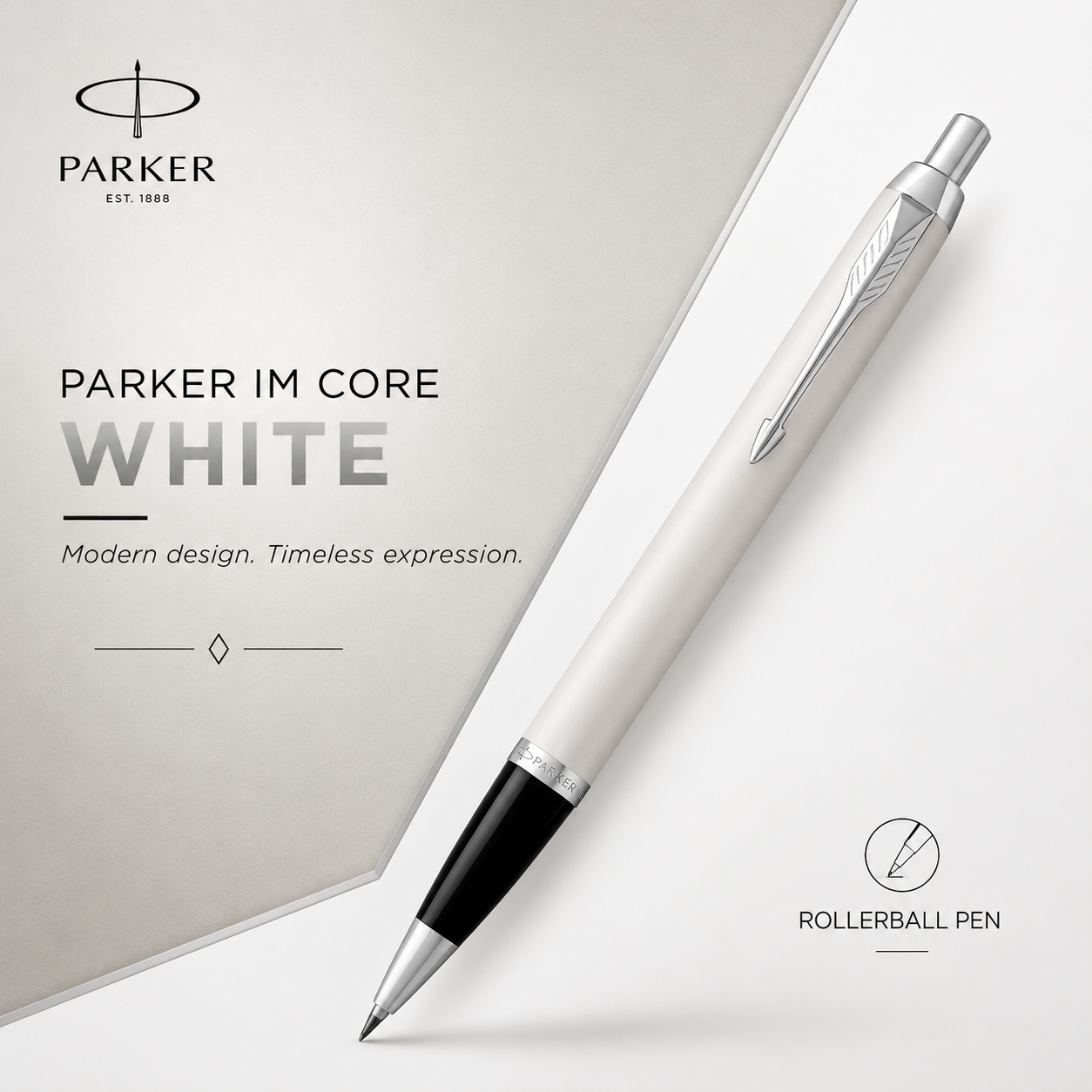 Parker IM Core Ballpoint Pen – White | Chrome Trim