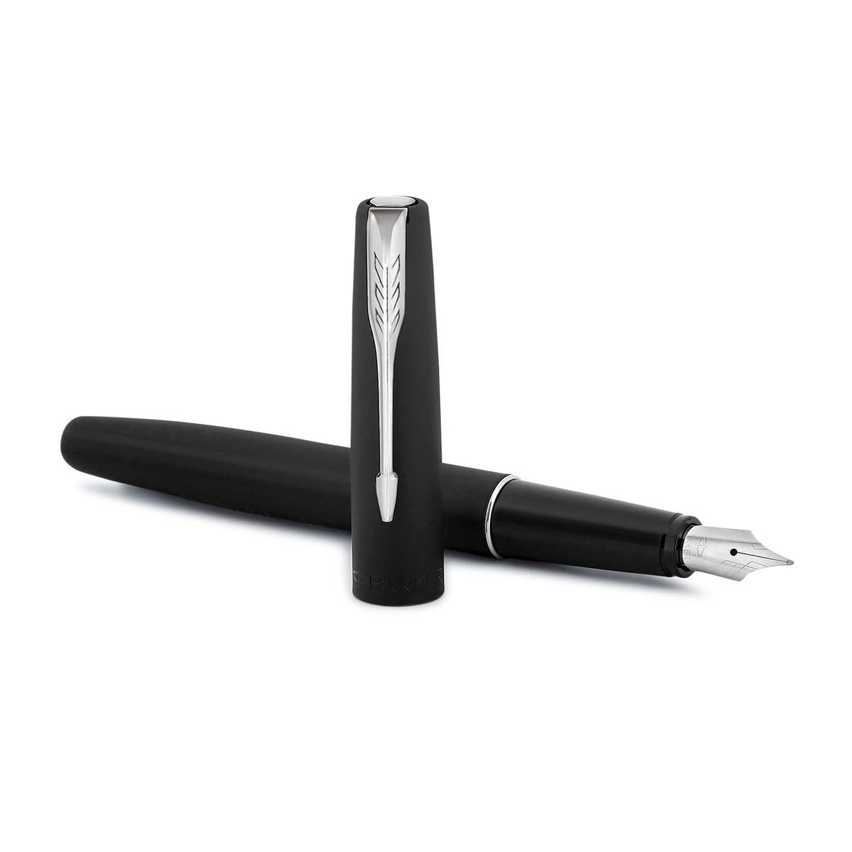 Parker Frontier Fountain Pen – Matte Black with Chrome Trim
