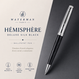 Waterman Hémisphère Deluxe Ballpoint Pen – Silk Black with Chrome Trim