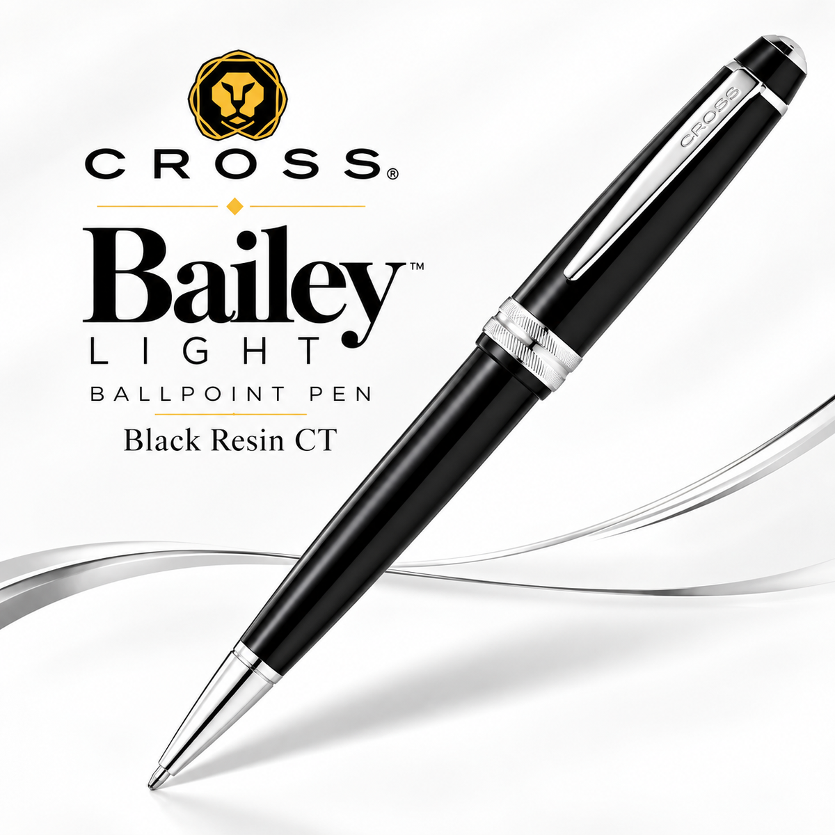 Cross Bailey Light Ballpoint Pen – Black Resin & Chrome