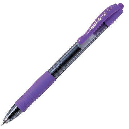 Pilot G2 Metallic Retractable Gel Rollerball Pen – Violet, Light Blue, Pink, Gold & Silver (0.7mm)
