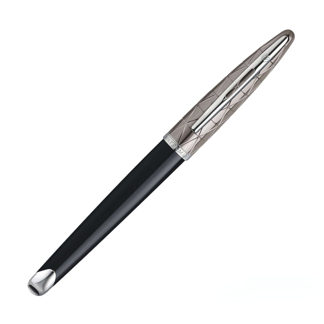 Waterman Carène Contemporary Black & Gunmetal ST Fountain Pen – 18K Solid Gold Rhodium-Plated Medium Nib