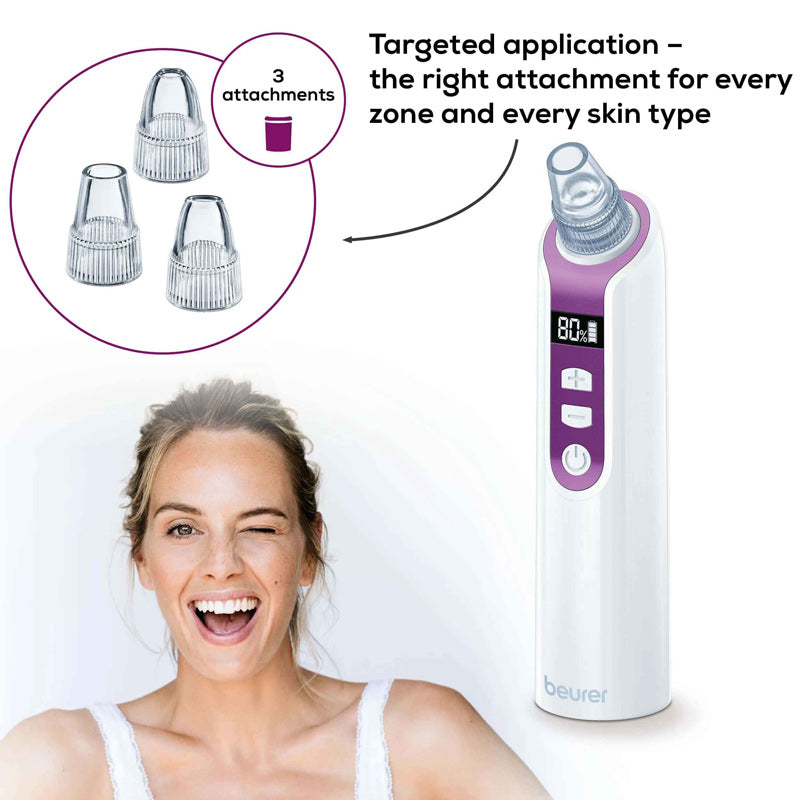 Beurer FC 41 electric blackhead remover and vacuum facial cleanser, white device, additional view 3