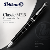 Pelikan Classic M215 Fountain Pen – Ring Silver