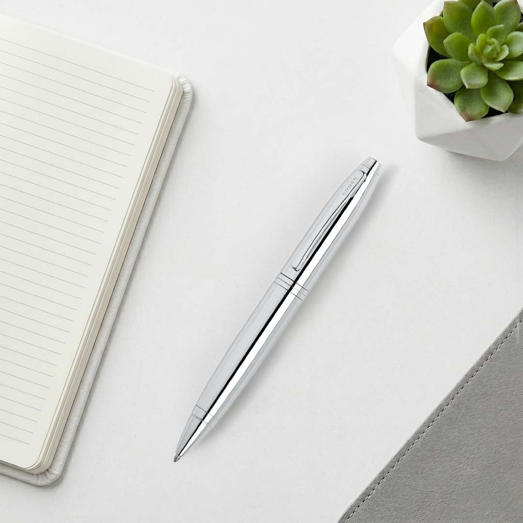 Cross Calais Ballpoint Pen – Polished Chrome, Blue Ink