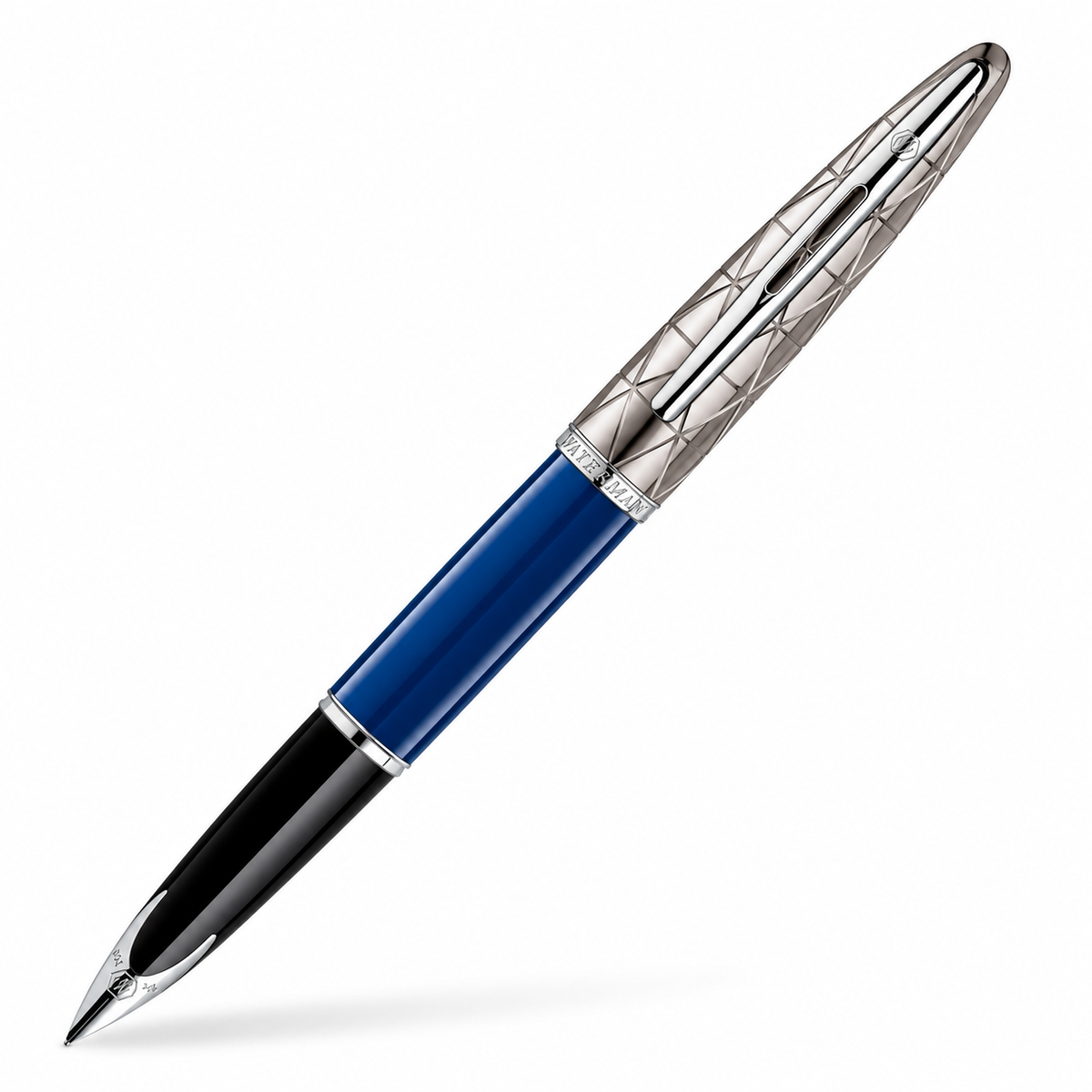 Waterman Carène Fountain Pen – Contemporary Blue & Gunmetal (18K Gold Nib)