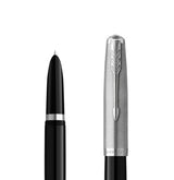 Parker 51 Rebirth Fountain Pen – Black with Chrome Trim | Premium Fountain Pen