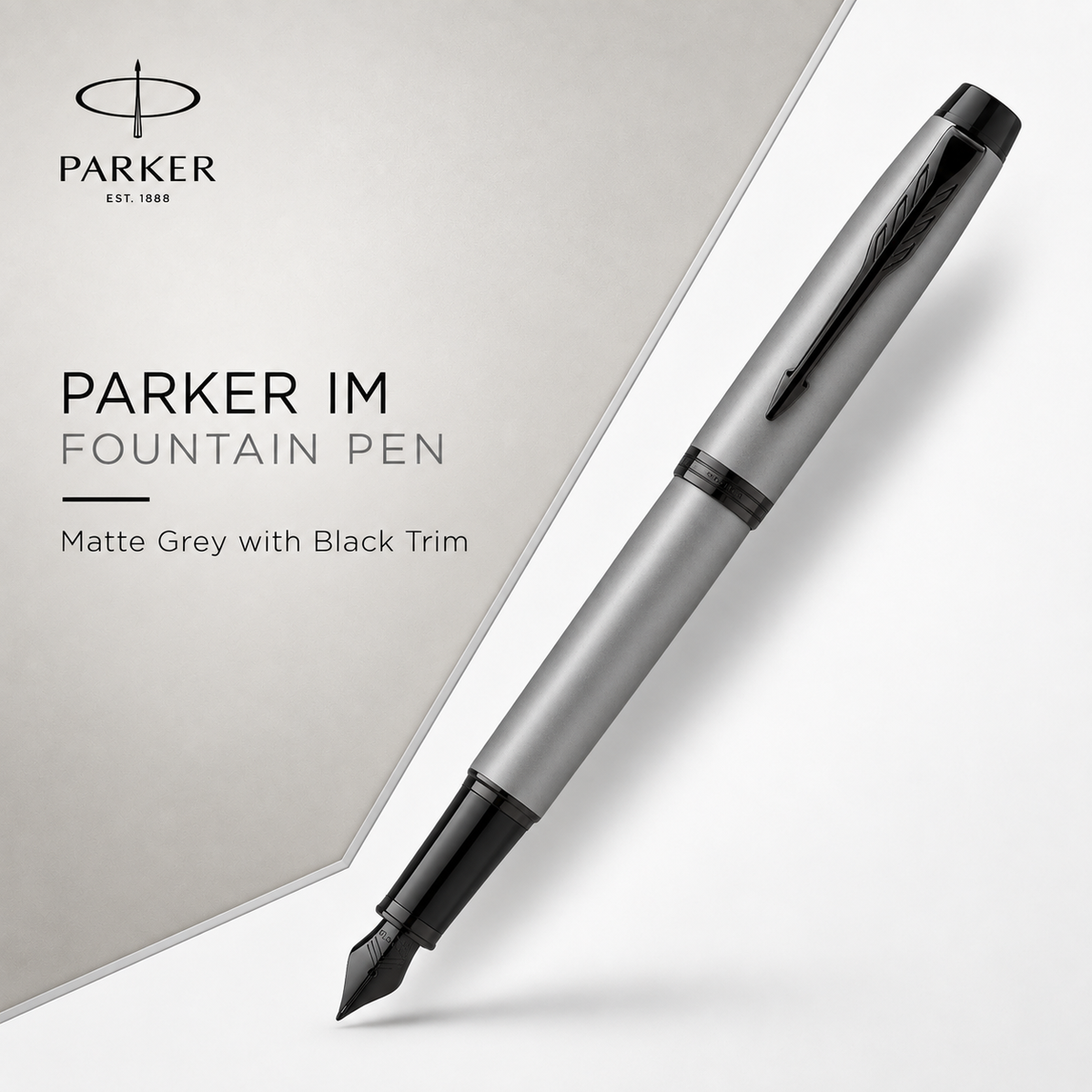 Parker IM Fountain Pen – Matte Grey with Black Trim