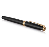 Parker Sonnet Matte Black Lacquer GT Fountain Pen – 18K Solid Gold Nib & Gold-Plated Trim