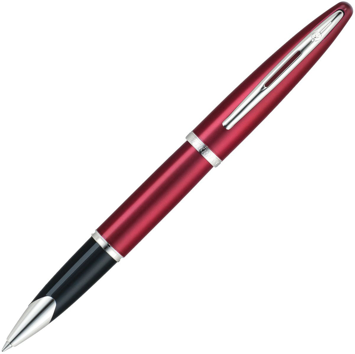 Waterman Carène Rollerball Pen – Glossy Garnet Red with Stainless Steel Trim