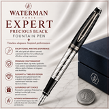 Waterman Expert Precious Black Fountain Pen – Premium Writing Instrument
