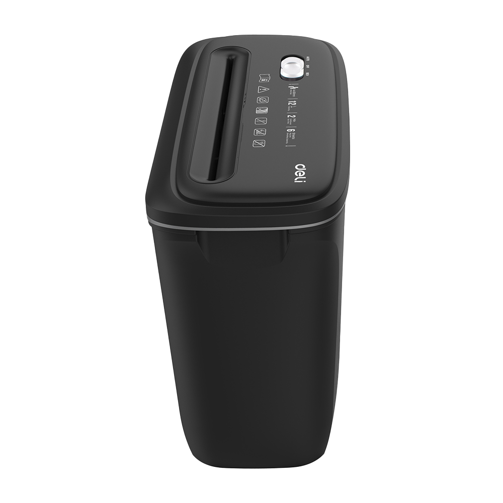 Deli E9945 Cross-Cut Paper Shredder – 6 Sheets | P-4 Security | 12L Bin
