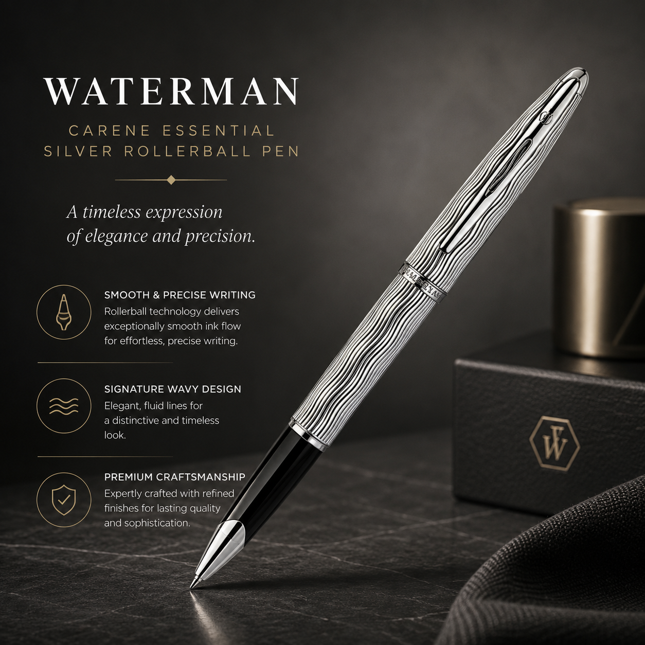 Waterman Carène Essential Silver ST Roller ball Pen