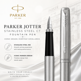 Parker Jotter Stainless Steel Chrome Trim Fountain Pen