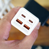 LDNIO Desktop Power Strip – 1 AC Outlet, 2 USB-A, 2 USB-C, 2500W (White)