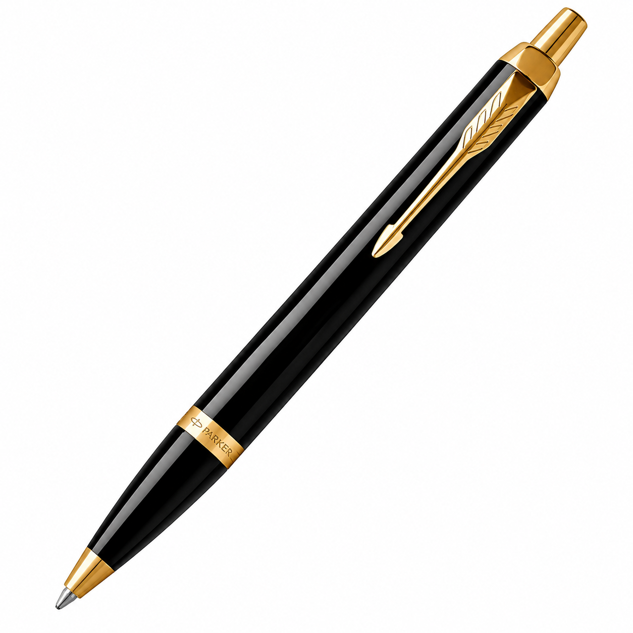 Parker IM Black Lacquer Gold Trim Ballpoint Pen