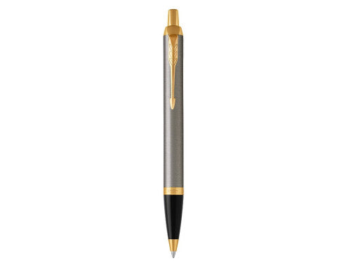 Parker IM Premium Ballpoint Pen – Brushed Metal with Gold Trim | Premium Ballpoint Pen