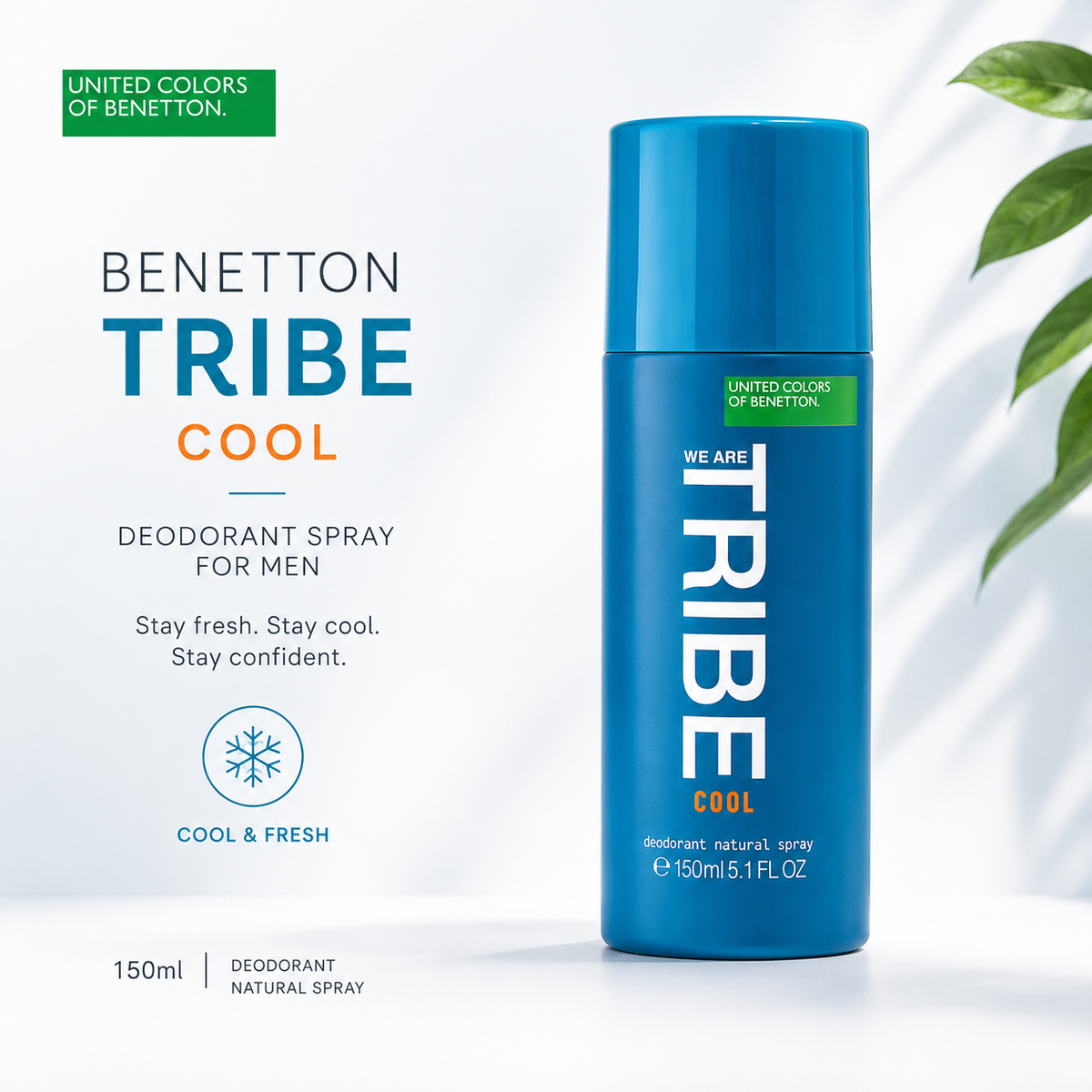 Benetton Tribe Cool for Men – Deodorant Spray 150ml