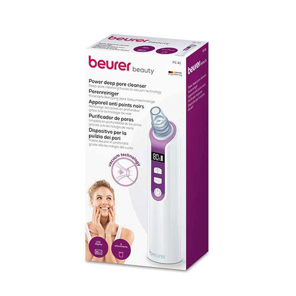 Beurer FC 41 electric blackhead remover and vacuum facial cleanser, white device, alternate view