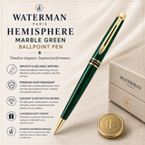 Waterman Hémisphère Marble Green Ballpoint Pen