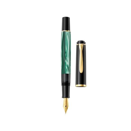 Pelikan Classic M200 Fountain Pen – Green-Marbled | Medium Nib