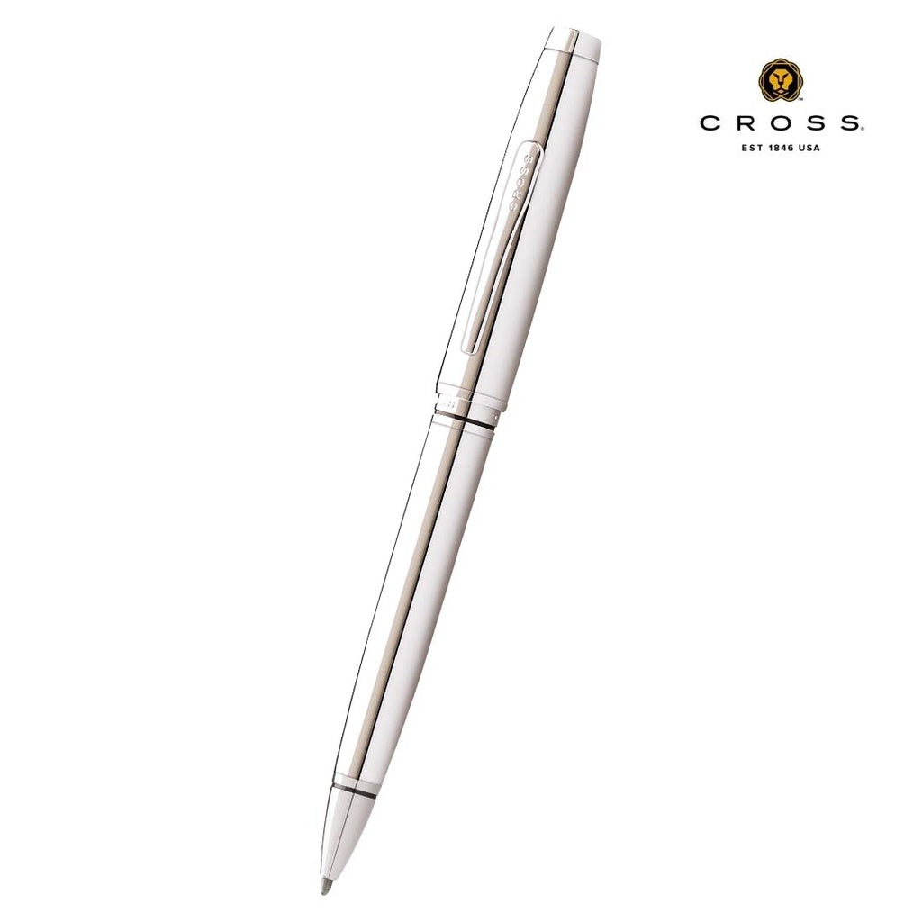 Cross Coventry Polished Chrome Ballpoint Pen & Black Notebook Gift Set
